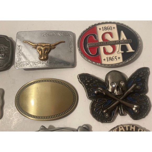 Vintage Lot of 12 Assorted Different Country and Western Wear Style Belt Buckles - Picture 5 of 9
